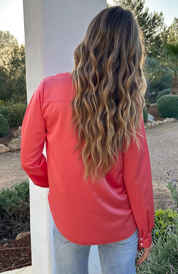 Limited Satijnen Blouse Lize Dust Roze – shirts & tops — foto 3