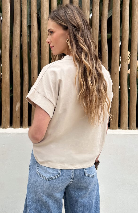 Loose Fit Top Beige – shirts & tops — foto 3