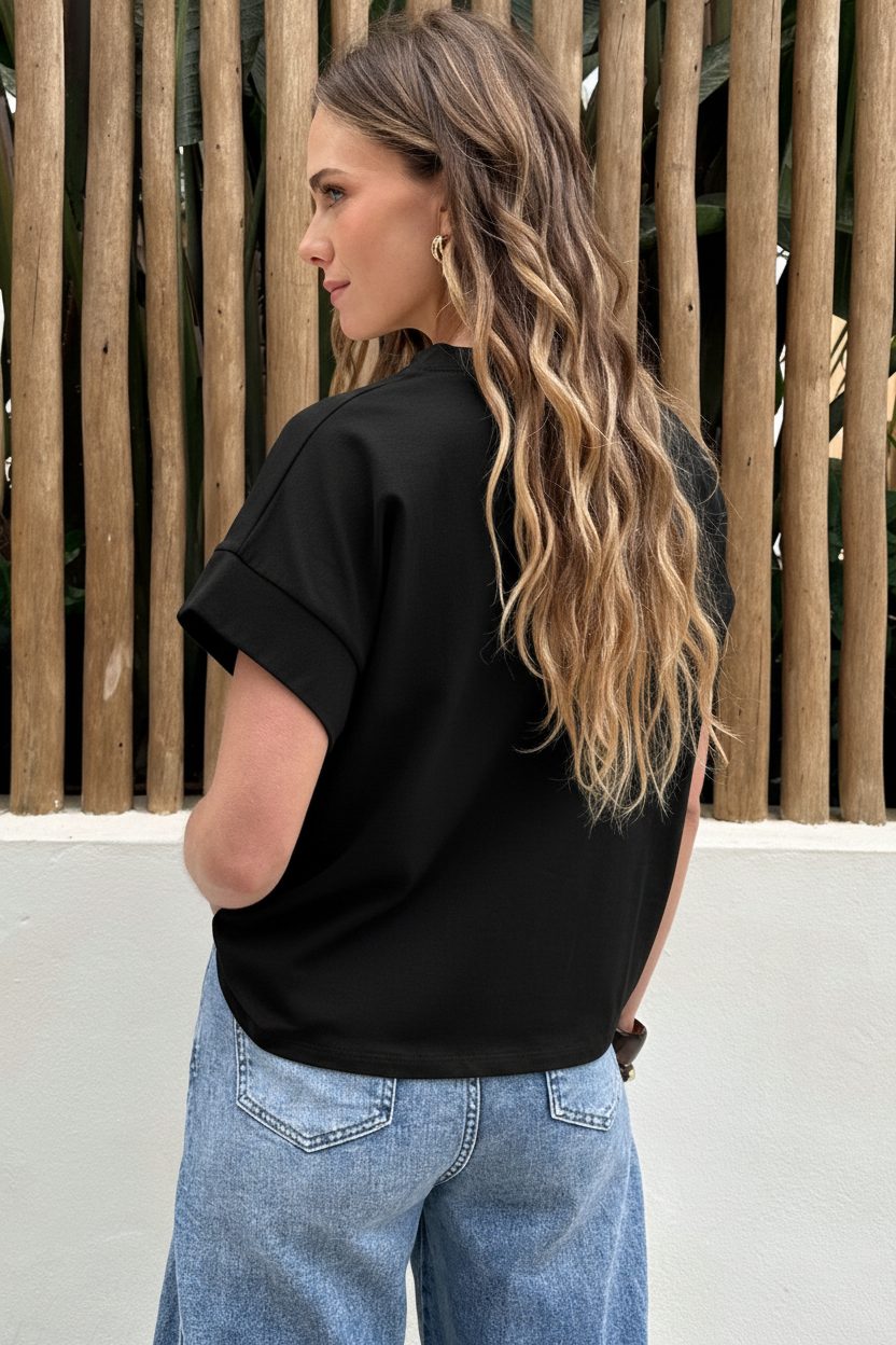 Loose Fit Top Zwart – shirts & tops — foto 3