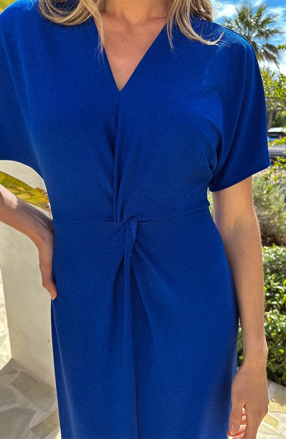 Lurex Twist Jurk Lilly Kobalt – alle jurkjes — foto 4