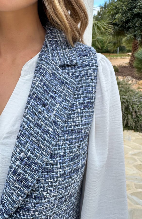 Luxe Tweed Gilet Lurex Navy – vesten — foto 4