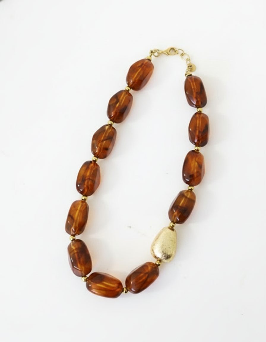 Marble Kralen Ketting Choco Goud – accessoires — foto 2