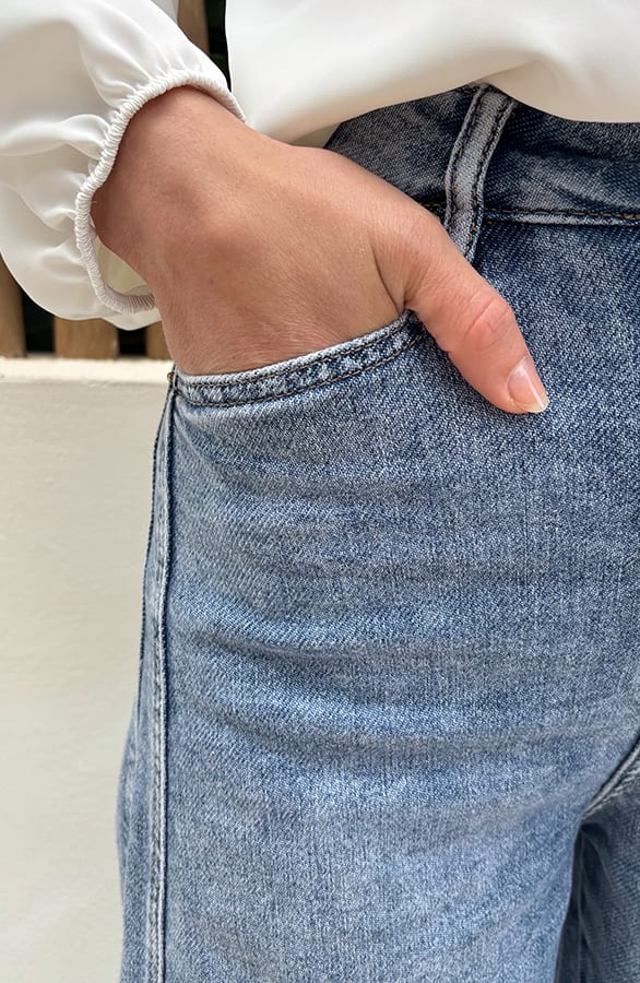 Mid Rise Barrel Jeans Acid Blue — foto 4