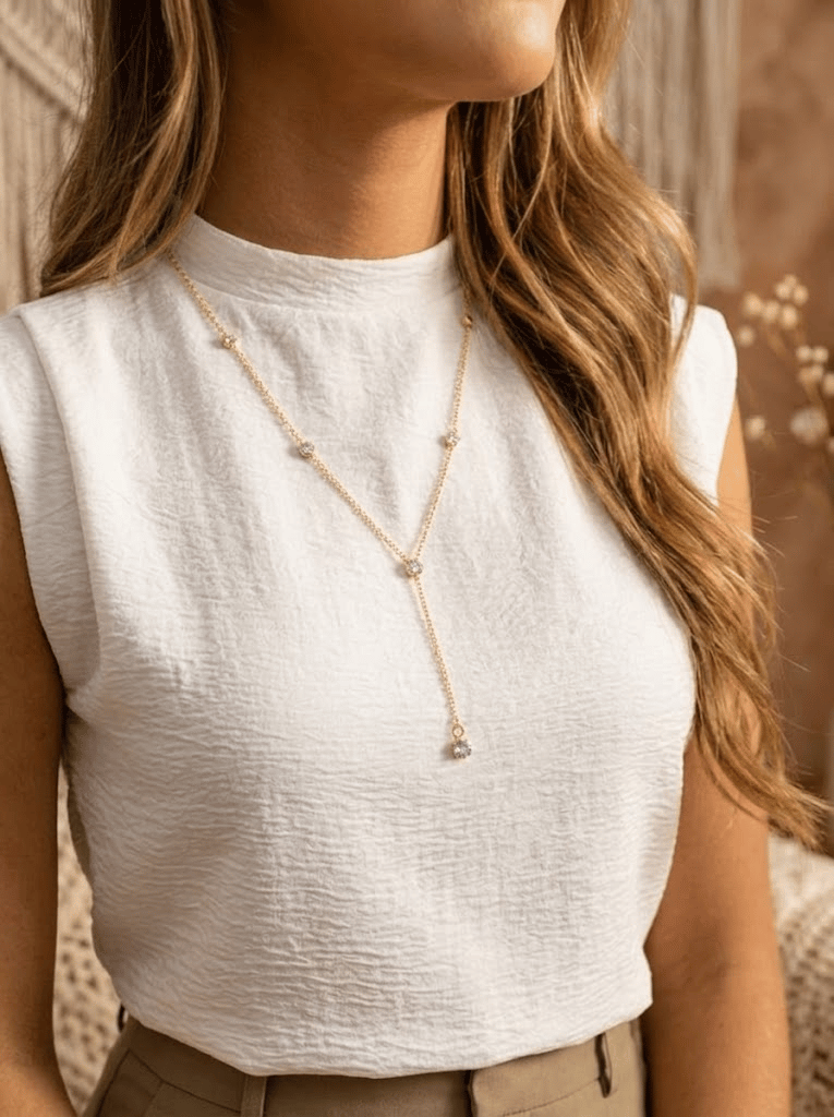 Iconic Ketting Met Diamantjes Goud – accessoires