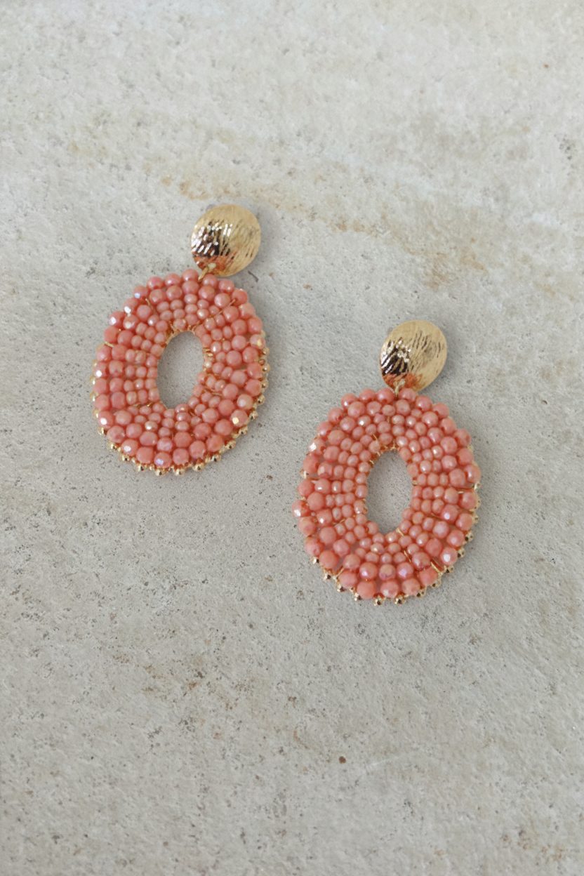 Oval Oorringen Koraal – accessoires