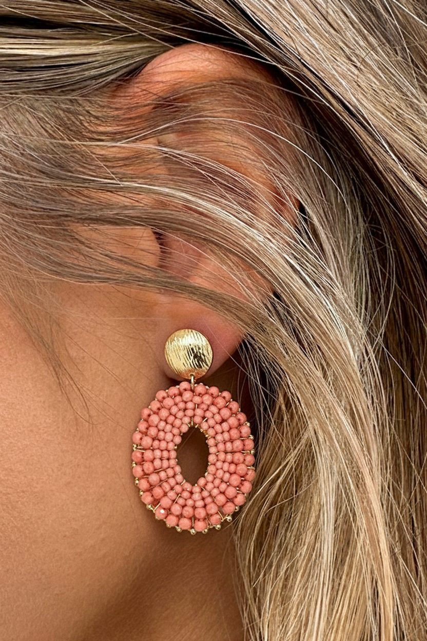 Oval Oorringen Koraal – accessoires — foto 2