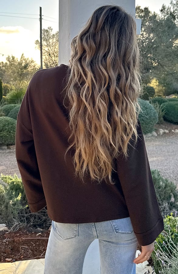 Oversized Katoen Shirt Choco – shirts & tops — foto 8