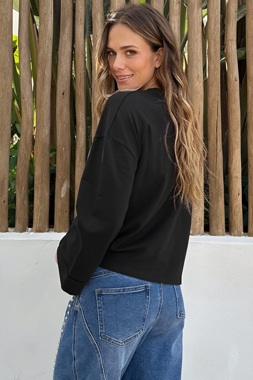 Oversized Katoen Shirt Zwart – shirts & tops — foto 3