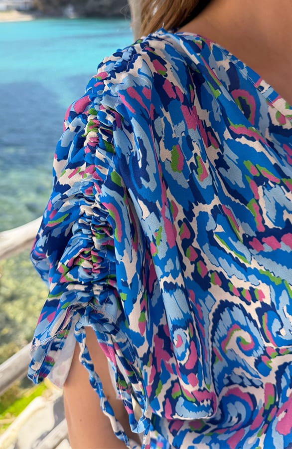 Paisley Short Sleeve Tuniek Blauw – alle jurkjes — foto 4