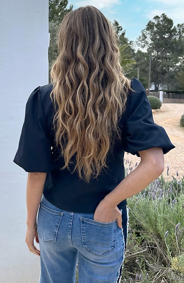 Pofmouwen Wrap Blazer Short Sleeve Zaya Navy – alle jurkjes — foto 3