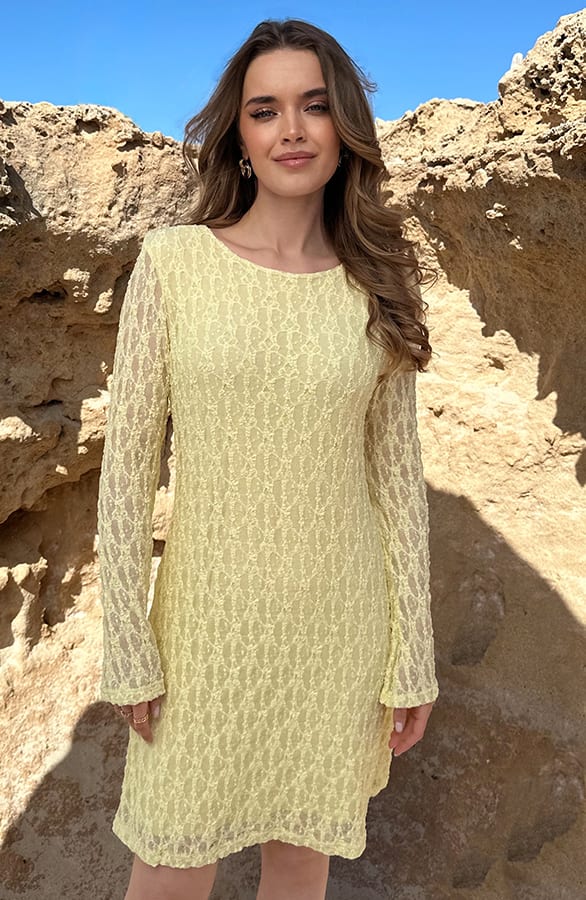 Romantic Lace Dress Butter Yellow – alle jurkjes — foto 2