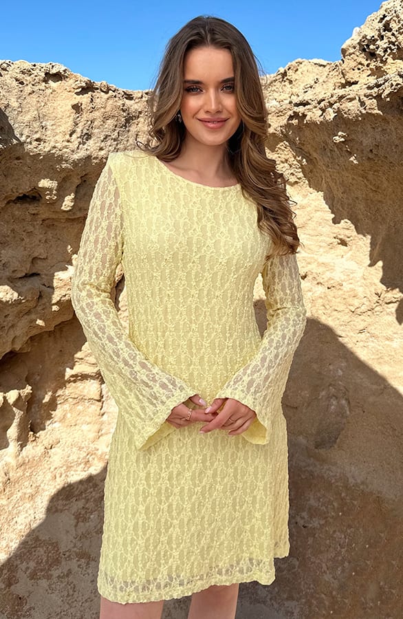 Romantic Lace Dress Butter Yellow – alle jurkjes — foto 7
