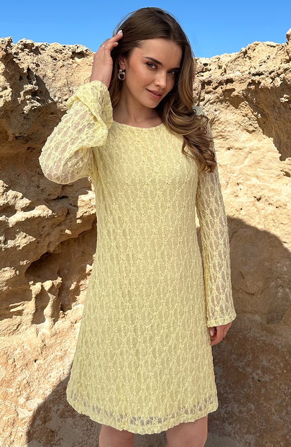 Romantic Lace Dress Butter Yellow – alle jurkjes — foto 8