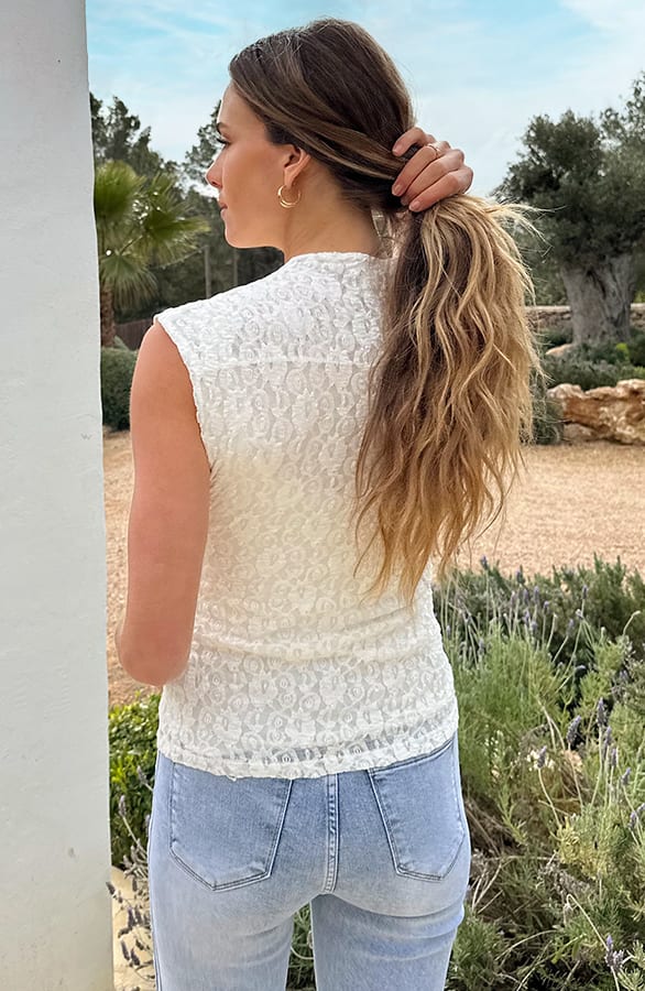 Romantic Lace Top Ecru – shirts & tops — foto 3