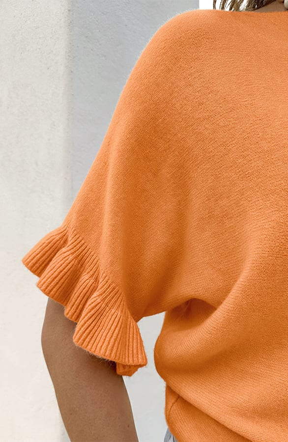 Ruffle Knit Trui Koraal – truien — foto 5