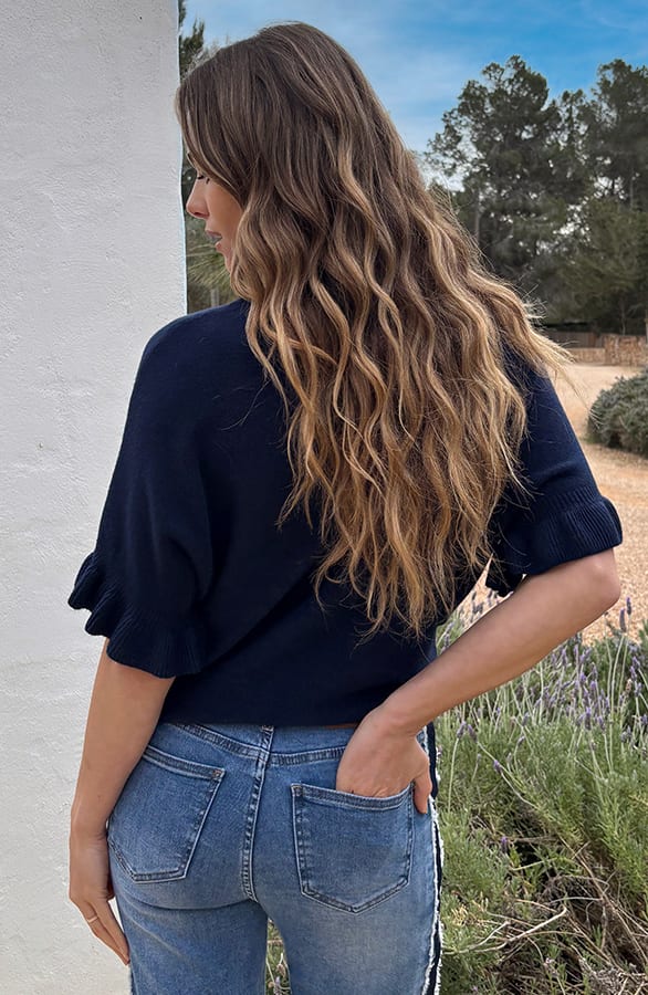Ruffle Knit Trui Marine – truien — foto 3