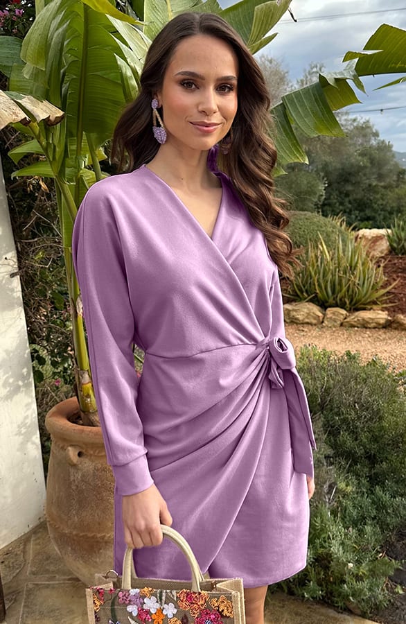 Scuba Wrap Dress Lila