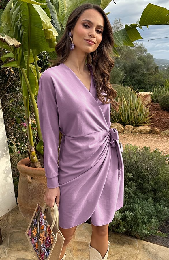 Scuba Wrap Dress Lila – alle jurkjes — foto 5