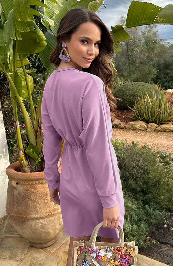 Scuba Wrap Dress Lila – alle jurkjes — foto 3