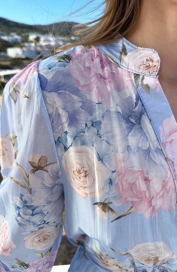 Silky Flower Dress Baby Blue – alle jurkjes — foto 4
