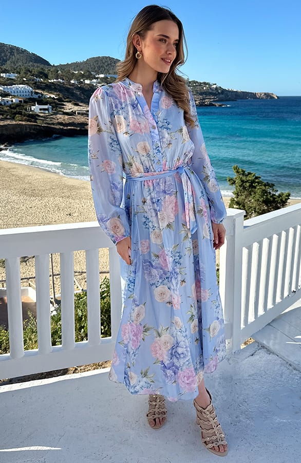 Silky Flower Dress Baby Blue – alle jurkjes — foto 6