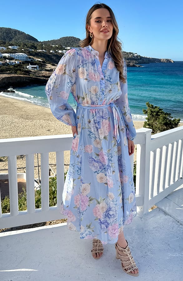 Silky Flower Dress Baby Blue – alle jurkjes — foto 9