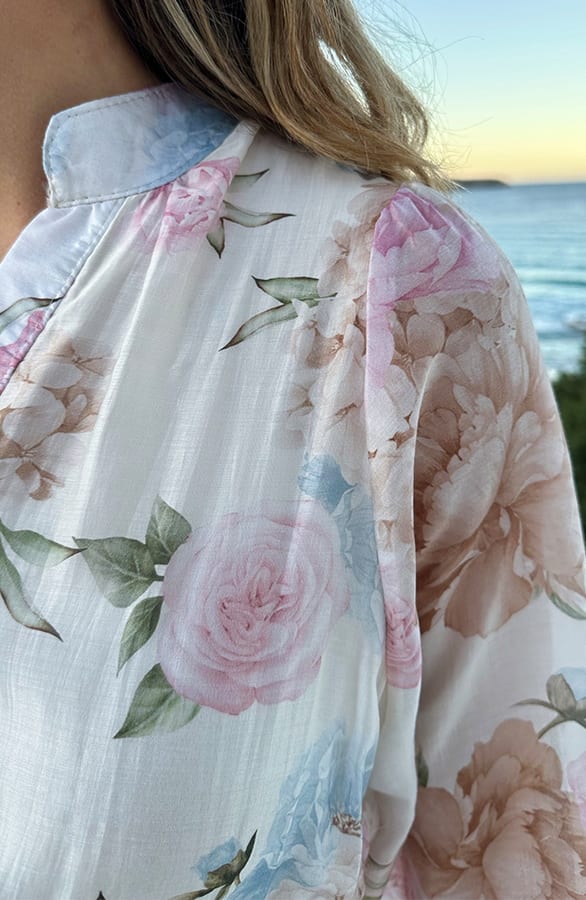 Silky Flower Dress Beige – alle jurkjes — foto 4