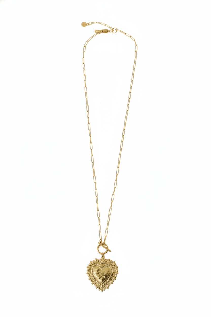 Stainless Steel Hart Ketting Goud – accessoires — foto 2