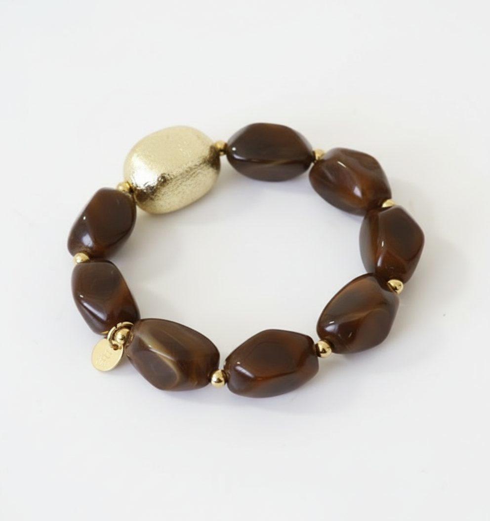 Stainless Steel Marmer Armband Choco Goud – accessoires — foto 2