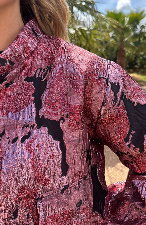 Statement Bomberjacket Lurex Jacquard Roze – blazers — foto 6