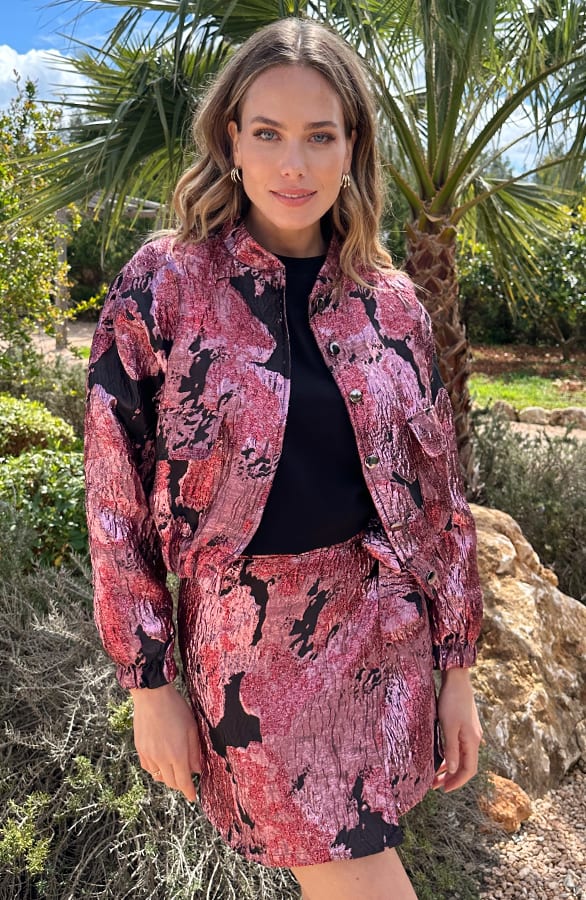 Statement Bomberjacket Lurex Jacquard Roze – blazers — foto 8