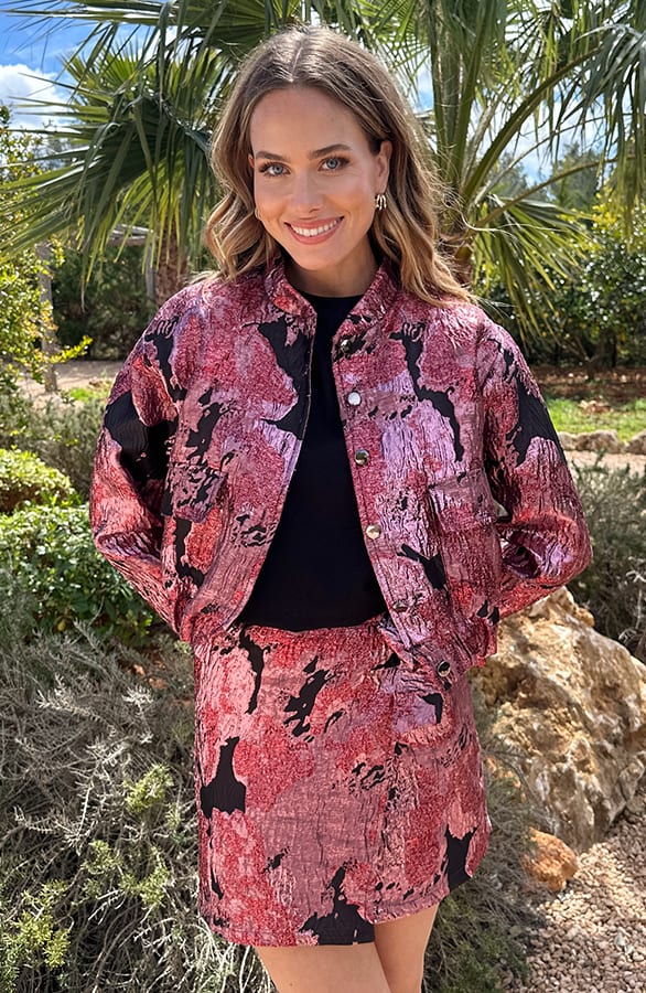 Statement Bomberjacket Lurex Jacquard Roze – blazers — foto 10