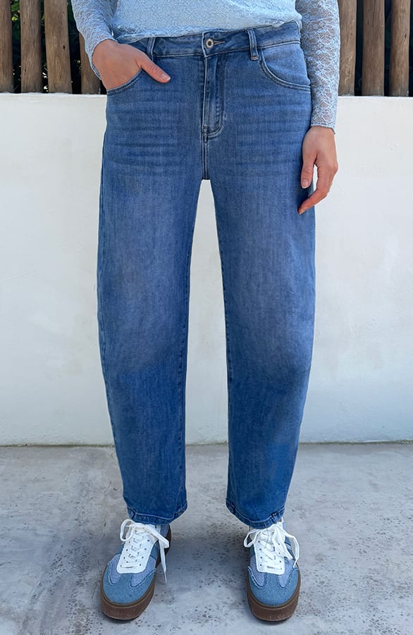 Stretch Barrel Jeans Blue