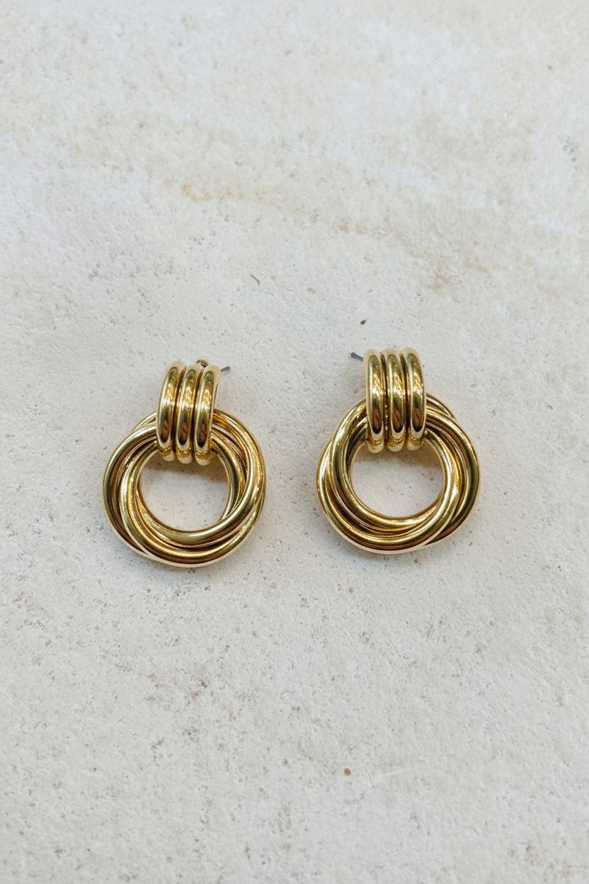 Tripple Hoop Earrings Gold – accessoires