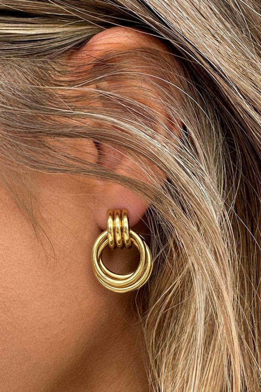 Tripple Hoop Earrings Gold – accessoires — foto 2