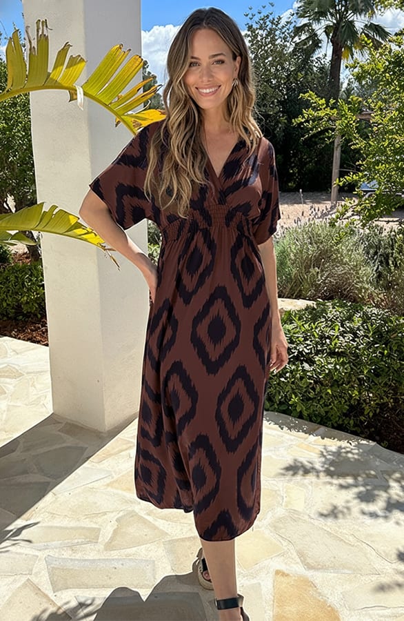 V-Hals Oversized Maxi Jurk Choco – alle jurkjes — foto 2