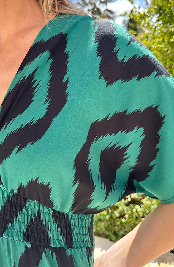 V-Hals Oversized Maxi Jurk Emerald – alle jurkjes — foto 4