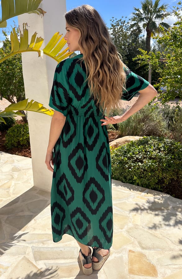 V-Hals Oversized Maxi Jurk Emerald – alle jurkjes — foto 7