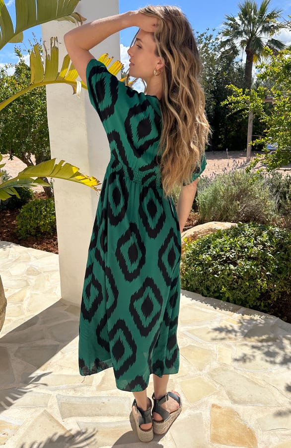 V-Hals Oversized Maxi Jurk Emerald – alle jurkjes — foto 3