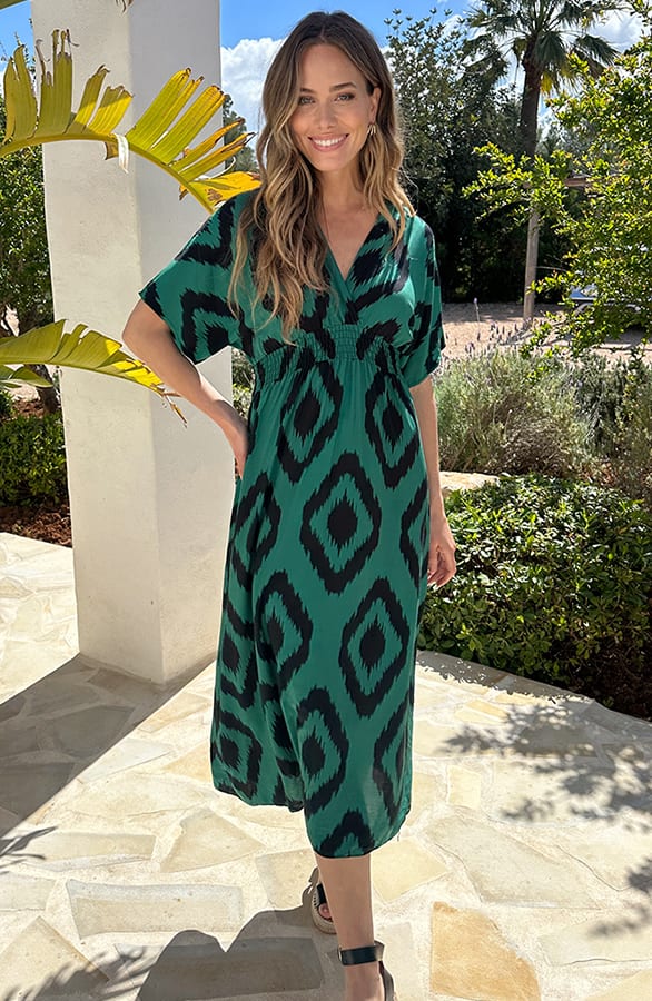 V-Hals Oversized Maxi Jurk Emerald – alle jurkjes — foto 6