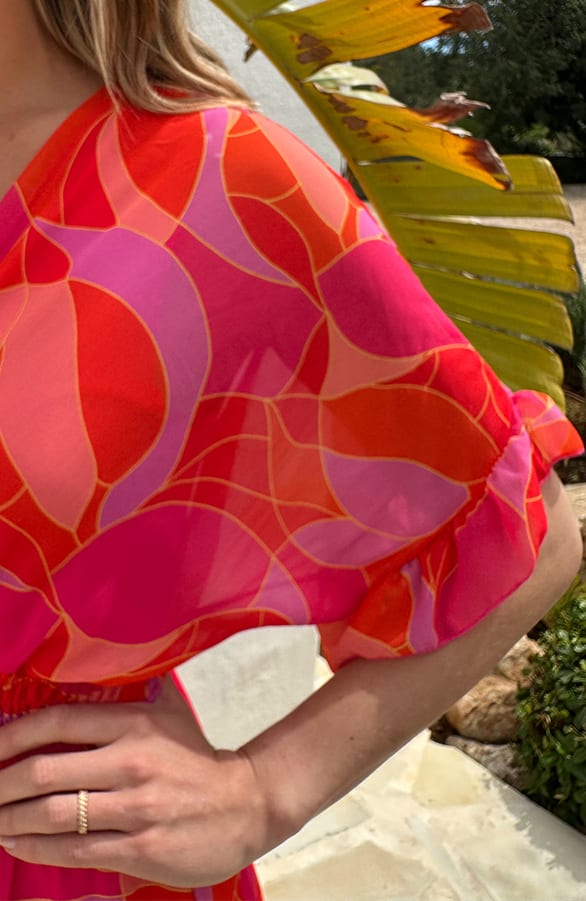 V-Hals Print Dress Marrit Abstract Multicolor – alle jurkjes — foto 4