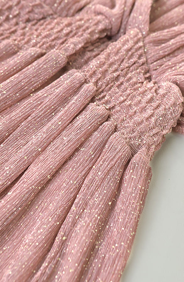 V-Neck Lurex Dress Pink Rose – alle jurkjes — foto 5