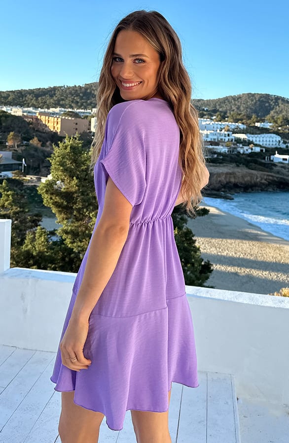 V-Neck Rose Dress Lila – alle jurkjes — foto 3