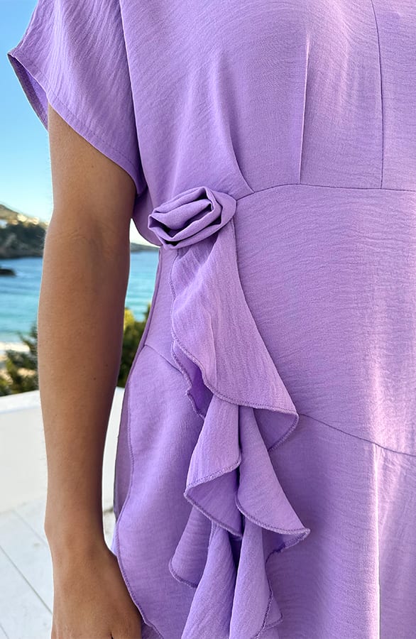 V-Neck Rose Dress Lila – alle jurkjes — foto 4