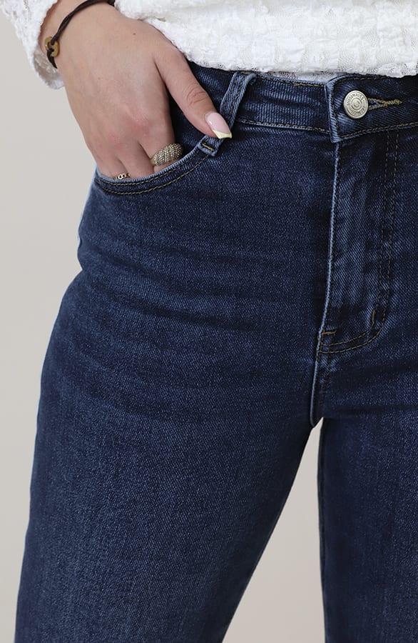 Wide Leg Jeans Dez Bies Dark Blue — foto 5