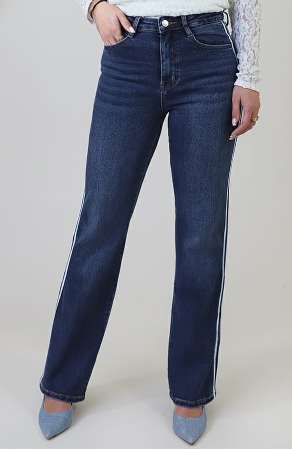 Wide Leg Jeans Dez Bies Dark Blue — foto 2