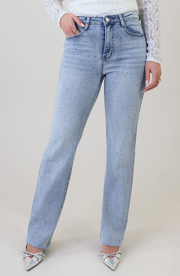 Wide Leg Jeans Dez Strass – flared broeken — foto 2