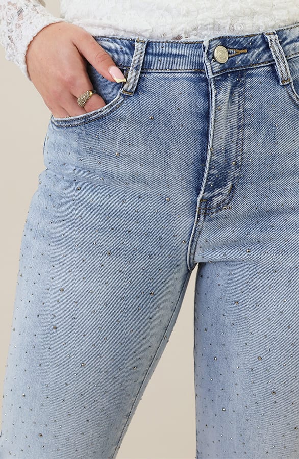 Wide Leg Jeans Dez Strass – flared broeken — foto 3