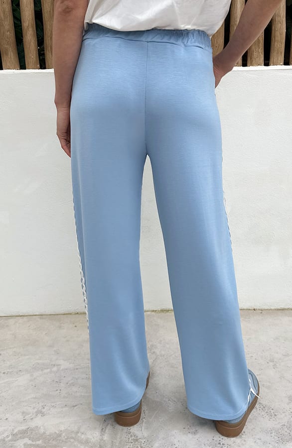 Wide Leg Swirl Bies Pants Light Blue – broeken — foto 3
