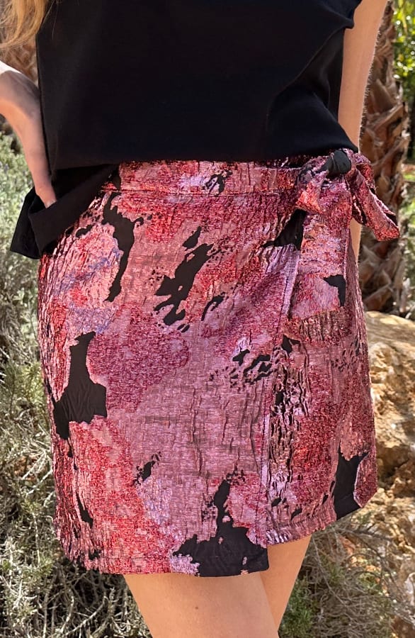 Wrap Skirt Savannah Jacquard Roze – kleding — foto 5